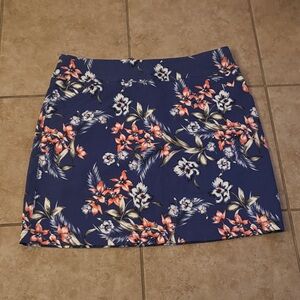 Mario Serrani Print Skort in Blue and Pink Floral